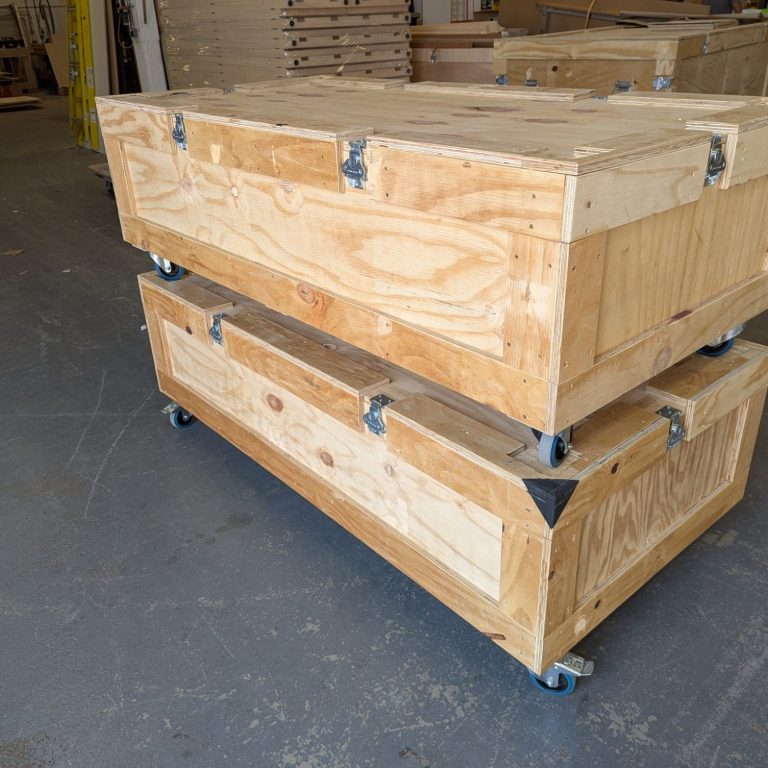 Large bespoke packaging crate ready for shipment.